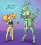  amphibian amphibian_humanoid animal_humanoid antennae_(anatomy) anthro arms_crossed_under_breasts arthropod bedroom_eyes big_breasts big_penis blush bottomless bra bra_only breasts casual_nudity claws clothed clothing digitigrade duo fanarts frog frog_humanoid genitals green_body green_eyes gynomorph gynomorph/gynomorph hair hi_res humanoid impishhyena insect intersex intersex/intersex long_penis megan_ziegler narrowed_eyes penis phasmid ponytail presenting raised_tail seductive size_difference sly stick_bug_(impishhyena) sultry_gaze thick_thighs tongue tongue_out underwear underwear_only wide_hips 
