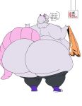  anthro big_butt biped bottomwear bottomwear_down butt clothed clothing didelphid fur grey_body grey_fur grey_hair hair hi_res huge_butt hyper hyper_butt male mammal marsupial mozzy_(mozzzito) obese obese_male overweight overweight_male pants pants_down partially_clothed rear_view simple_background solo standing thick_thighs topless vdisco white_background 