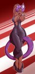  absurd_res animal_humanoid big_breasts breasts cat_humanoid dark_body dark_skin felid felid_humanoid feline feline_humanoid female hair hi_res high_heels humanoid mammal mammal_humanoid muscular muscular_female purple_hair solo svenners thick_thighs wide_hips 