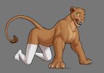  all_fours badroy disney felid female feral hi_res human_to_feral lion mammal muscular nala pantherine solo species_transformation syringe the_lion_king transformation 