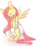  2015 ambiguous_gender archived_source blush diaper digital_drawing_(artwork) digital_media_(artwork) hair hasbro monsterbunny my_little_pony signature simple_background solo standing watermark wings young 