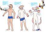  animate_inanimate anthro blackshirtboy clothing ear_tag eyewear featureless_crotch glasses growth human injection living_rubber male mammal mouse murid murine nude null plantigrade rodent rubber solo standing tail_growth text transformation underwear 