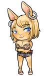  alpha_channel alternate_species animal_print anthro anthrofied big_breasts blonde_hair blue_eyes bottomwear breasts chibi cigarette_box cleavage clothed clothing crossed_arms ear_piercing ear_ring eyeshadow female footwear fur hair huniepop jessie_maye lagomorph leopard_print leporid lipstick long_ears looking_at_viewer makeup mammal mature_female multicolored_body multicolored_fur orange_body orange_fur piercing plantigrade rabbit shoes short_hair shorts simple_background smile solo squishysissy topwear torn_clothing transparent_background tube_top yellow_body yellow_fur 