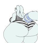  anthro back_boob big_breasts big_butt breasts butt clothed clothing curvy_figure eyewear fan_character female fur glasses hi_res huge_butt legendary_pok&eacute;mon looking_back nintendo one-piece_swimsuit pattern_clothing pok&eacute;mon pok&eacute;mon_(species) rear_view reshiram samantha_(ghost-sparta) simple_background skimpy solo striped_clothing stripes swimwear thick_thighs vdisco video_games voluptuous white_background white_body white_fur wide_hips 