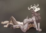  anthro antlers big_breasts breasts dominant dominant_female facesitting fan_character female genitals horn nude penis shamziwhite smile 