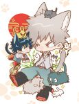  :3 animal_ears bakugou_katsuki blazer blonde_hair boku_no_hero_academia cat cat_boy cat_ears cat_tail chibi collared_shirt freckles green_hair green_pants jacket looking_at_another male_focus maneki-neko maneki-neko_(fujifuji) midoriya_izuku necktie pants paw_print red_eyes red_necktie school_uniform shirt spiked_hair sweatdrop tail tongue tongue_out u.a._school_uniform white_shirt 