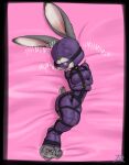  absurd_res anthro ball_gag bdsm bondage bound disney encasement english_text female gag hi_res judy_hopps lagomorph leporid mammal rabbit radasus restraints solo straitjacket text tickling zootopia 