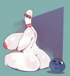 2022 animate_inanimate big_breasts big_butt bowling_ball bowling_pin breasts butt curvy_figure female hi_res huge_breasts male not_furry nude peculiart simple_background size_difference voluptuous 