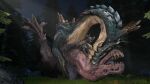  3d_(artwork) absurd_res ambiguous_gender ambiguous_penetration anjanath blue_body blue_scales brute_wyvern capcom claws detailed_background digital_media_(artwork) dinosaur duo eyes_closed feet feral from_front_position hair hi_res interspecies ivorylagiacrus lagiacrus legs_up leviathan_(mh) looking_at_another looking_at_partner looking_pleasured lying missionary_position monster_hunter multicolored_body nude on_back on_front open_mouth penetration pinned red_body red_scales reptile scales scalie sex sharp_teeth source_filmmaker teeth thick_thighs toe_claws tongue tongue_out video_games widescreen 