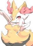  anthro black_body black_fur braixen breasts featureless_crotch female fur hi_res inner_ear_fluff multicolored_body multicolored_fur nintendo nipples pok&eacute;mon pok&eacute;mon_(species) pose red_body red_eyes red_fur sketch smile solo stick tongue tuft uyu video_games white_body white_fur yellow_body yellow_fur 