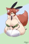  animal_humanoid between_breasts big_breasts breasts brown_body brown_fur cleavage clothed clothing female fur hi_res huge_breasts humanoid legwear sitting solo thick_thighs thigh_highs zedrin 