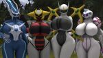  16:9 2021 3d_(artwork) altered_forme_giratina anthro arceus big_breasts blue_body breast_squish breasts crossed_arms dialga digital_media_(artwork) dnrud12 female genitals giratina green_eyes grey_body group hand_on_hip hi_res legendary_pok&eacute;mon looking_at_viewer nintendo nude palkia plant pok&eacute;mon pok&eacute;mon_(species) pussy red_eyes source_filmmaker squish standing tree video_games white_body widescreen 