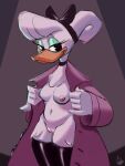  2022 absurd_res accessory anatid anseriform anthro avian beak bedroom_eyes bird breasts clothed clothing coat colored_sketch daisy_duck digital_media_(artwork) disney duck ducktales ducktales_(2017) feathers female genitals hair_accessory hair_bow hair_ribbon hi_res legwear looking_at_viewer narrowed_eyes nipples non-mammal_breasts non-mammal_nipples open_clothing open_coat open_topwear partially_clothed portrait pussy ribbons seductive sketch smile solo teabro thigh_highs three-quarter_portrait topwear undressing white_body white_feathers 