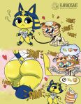  :3 absurd_res animal_crossing ankha_(animal_crossing) anthro big_breasts big_butt bodily_fluids breasts breath bulge butt collar comic domestic_cat dominant dominant_female drooling duo emoji fapjacks felid feline felis female food frown hi_res humanoid leash male male/female mammal nintendo open_mouth open_smile pancake panting petplay rear_view roleplay saliva simple_background smile speech_bubble sweat sweatdrop thought_bubble tongue tongue_out video_games yellow_background 