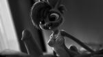  2022 anthro breasts catherine_hopps_(siroc) clothed clothing disney duo erection exposed_breasts faceless_character faceless_male fan_character female female_focus genitals greyscale hi_res lagomorph leporid looking_at_genitalia looking_at_penis male male/female mammal monochrome nipples open_mouth penis rabbit raised_clothing raised_shirt raised_topwear shirt solo_focus tongue tongue_out topwear twilightchroma zootopia 
