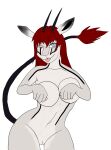  absurd_res anonymous_artist antelope anthro bovid female fur genitals grazing_antelope hair hi_res looking_at_viewer mammal one_eye_closed oryx paw_pose playful pose presenting pussy red_hair seductive solo veronica_noble white_body white_fur wink winking_at_viewer 