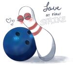  &lt;3 animate_inanimate blue_body blush bowling_ball bowling_pin cuddling duo english_text eyes_closed female fuckable_pin hi_res horny_blue_bowlingball love male male/female moreblack text white_body 