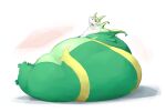  ambiguous_gender belly blush feral green_belly green_body hi_res immobile leaf_tail morbidly_obese nintendo obese overweight pok&eacute;mon pok&eacute;mon_(species) red_eyes reptile scalie serperior solo veiukket video_games 