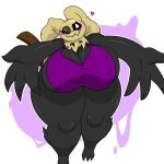  &lt;3 1:1 abstract_background big_breasts biped black_body black_fur blush blush_stickers breasts clothed clothing female fur huge_breasts humanoid mimikyu nintendo omegabrawl pok&eacute;mon pok&eacute;mon_(species) pok&eacute;morph solo thick_thighs video_games 