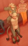  animal_genitalia animal_penis anthro asinus choko_(chokodonkey) chokodonkey dialogue donkey equid equine equine_penis genitals hi_res locker_room male mammal penis solo speech_bubble 