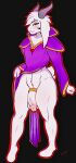  absurd_res accessory anthro asriel_dreemurr asriel_dreemurr_(god_form) boss_monster bovid caprine clothing cock_ring eyeshadow fur generaldegeneracy genitals hi_res jewelry makeup male mammal necklace penis penis_accessory penis_jewelry red_eyes robe simple_background solo undertale undertale_(series) video_games white_body white_fur 