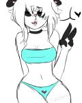  2015 anthro archived_source breasts clothed clothing digital_drawing_(artwork) digital_media_(artwork) female hair looking_at_viewer monsterbunny signature simple_background solo speech_bubble standing underwear 