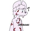  anthro blue_eyes canid canine closed_mouth conditional_dnp confuse fox fur gabrielf4 goo_creature heterochromia humanoid latex latex_transformation male mammal red_body red_eyes red_fur rubber simple_background simple_eyes slime solo white_background white_body white_fur 