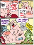  anthro big_breasts breast_play breasts comic dexter_cockburn dirty_talk domestic_pig duo female hi_res huge_breasts incest_(lore) male male/female mammal mommy_kink mother mother_and_child mother_and_son overweight overweight_male parent parent_and_child sex son suid suina sus_(pig) titfuck 