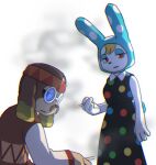  animal_crossing anthro canid canine canis clothed clothing domestic_dog dress duo female francine_(animal_crossing) gantan harvey_(animal_crossing) lagomorph leporid male mammal nintendo rabbit smoke smoking video_games 