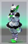  absurd_res anthro clothing foxixus hi_res machine maid_uniform male protogen uniform 