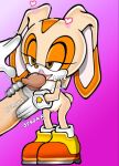  animal_humanoid anthro clothing cream_the_rabbit digital_media_(artwork) duo erection female genitals handjob humanoid lagomorph leporid male male/female mammal nipples nude penile penis pussy rabbit sega sex simple_background sonic_the_hedgehog_(series) tongue urielmanx7 young 