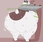  anthro badger badgerclops belly big_butt bubble_butt butt cartoon_network cybernetic_arm cybernetic_limb eye_patch eyewear fur hi_res huge_butt hyper hyper_butt leash male mammal mao_mao:_heroes_of_pure_heart megacoolbear_(artist) mustelid musteline obese obese_anthro obese_male overweight overweight_anthro overweight_male solo standing thick_thighs 