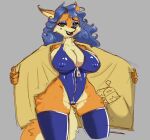  anthro big_breasts breasts canid canine carmelita_fox cleavage clothed clothing colored female flashing fox leotard mammal nipple_outline sly_cooper_(series) solo sony_corporation sony_interactive_entertainment stupidretard sucker_punch_productions video_games wide_hips 