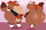  anthro balls belly big_balls big_belly big_butt brown_body brown_fur bubble_butt butt canid canine cape clothing footwear fur genitals hi_res huge_butt huge_thighs hyper hyper_butt male mammal megacoolbear_(artist) moobs obese obese_anthro obese_male overweight overweight_anthro overweight_male raccoon_dog solo tanuki thick_thighs 