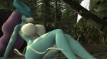  16:9 2021 3d_(artwork) anthro big_breasts blue_body blue_skin breasts digital_media_(artwork) dnrud12 featureless_breasts female forest forest_background hair half-closed_eyes hi_res legendary_pok&eacute;mon looking_at_viewer narrowed_eyes nature nature_background nintendo nude plant pok&eacute;mon pok&eacute;mon_(species) pok&eacute;morph sitting solo source_filmmaker suicune tree video_games water waterfall white_body white_skin widescreen 