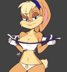  anthro aonoexorcist clothing female grey_background lagomorph leporid lola_bunny looney_tunes mammal rabbit seductive simple_background solo undressing warner_brothers 