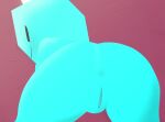 2mapd5 anus ass_up bed blue_body butt eyes_closed female furniture genitals hi_res humanoid just_shapes_and_beats nude on_bed pussy sad_cube smile solo thick_thighs video_games 