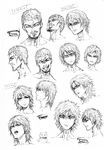  armored_core armored_core:_for_answer armored_core_4 expressions facial_expression female from_software highres joshua_o&#039;brien joshua_o'brien male monochrome old_king tatuya 