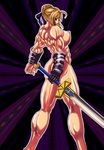  abs ass back breasts extreme_muscles fate/stay_night fate_(series) female muscle muscles muscular muscular_female naked nipples no_bra no_panties nude s20k00y saber solo sword topless weapon 