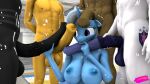  3d_(artwork) animal_genitalia animal_penis anthro anthrofied balls big_breasts breasts button_mash_(mlp) digital_media_(artwork) equid equine equine_penis female friendship_is_magic genitals group hasbro hi_res horn male male/female mammal my_little_pony nipples penis penis_on_head shining_armor_(mlp) sunburst_(mlp) tkaloniesfm trixie_(mlp) unicorn 