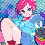  1girl closed_mouth fingerless_gloves gloves hood hoodie kumatora looking_at_viewer mother_(game) mother_3 pink_hair short_hair smile solo sunagimo_(nagimo) 