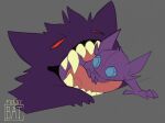  2020 ambiguous/ambiguous ambiguous_gender blue_eyes cuddles_(funnybat) digital_media_(artwork) duo feral funnybat fur gengar head_tuft invalid_tag narrowed_eyes nintendo open_mouth oral_vore pok&eacute;mon pok&eacute;mon_(species) red_eyes sableye size_difference teeth teeth_showing tongue tuft video_games vore 