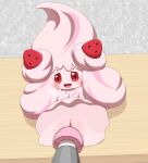  alcremie blush female food food_creature fruit genitals hi_res humanoid lying minami_(artist) nintendo not_furry on_back pink_body pink_eyes plant pok&eacute;mon pok&eacute;mon_(species) pussy sex_toy sex_toy_in_pussy sex_toy_insertion solo strawberry vibrator vibrator_in_pussy video_games 