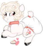  &lt;3 2015 alpha_channel ambiguous_gender archived_source collar dessert diaper digital_drawing_(artwork) digital_media_(artwork) english_text feral food hair hasbro looking_at_viewer monsterbunny my_little_pony pie signature simple_background solo standing text transparent_background young 