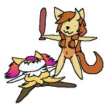  accessory amber_eyes animated anthro baseball_bat bat_(object) black_nose bonk_(meme) braixen breasts brown_body brown_fur brown_hair canid canine canis digital_media_(artwork) domestic_dog duo fan_character featureless_breasts featureless_crotch featureless_feet felid female flattened fox fur hair hair_accessory horn hybrid inner_ear_fluff long_hair lying mammal mary_(hipcat) melissa_(hipcat) meme multicolored_body multicolored_fur multicolored_hair nintendo pixel_(artwork) pixel_animation pok&eacute;mon pok&eacute;mon_(species) reynlynxpsi simple_background smile standing toony tuft two_tone_body two_tone_fur two_tone_hair video_games white_body white_fur x_eyes yellow_body 