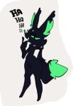  absurd_res anthro black_body canid canine character_request dialogue female fox foxialewd green_body hand_on_hip hand_on_mouth hi_res laugh looking_at_viewer mammal multicolored_body raised_finger small_waist solo unknown_character 