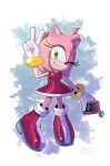  5_fingers accessory amy_rose anthro boots clothing eulipotyphlan female fingers footwear gloves green_eyes hair_accessory hairband handwear hedgehog hi_res mammal one_eye_closed ryan_rudnick sega signature smile solo sonic_the_hedgehog_(series) wink 