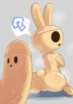  2022 :o ? animal_crossing animate_inanimate anthro anus bodily_fluids breasts butt coco_(animal_crossing) dildo empty_eyes featureless_feet fecharis female genitals glistening glistening_body grey_background gyroid hi_res holding_breast lagomorph long_ears looking_at_viewer looking_back looking_back_at_viewer mammal nintendo nude open_mouth pussy rear_view sarumoji scut_tail sex_toy shadow short_tail simple_background simple_eyes solo speech_bubble steam sweat sweatdrop tan_body veiny_dildo video_games 