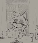  alcohol anthro berkthejerk beverage big_breasts breasts candle canid canine cleavage clothed clothing container cup date drinking_glass female fox glass glass_container glass_cup hi_res mammal miles_prower sega sketch solo sonic_the_hedgehog_(series) sweater topwear wine wine_bottle wine_glass 