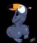  &lt;3 2022 absurd_res anthro avian beak bedroom_eyes big_butt bird black_background butt eyelashes feet female full-length_portrait hi_res humanoid_feet kneeling long_eyelashes narrowed_eyes netflix nude portrait rear_view seductive simple_background soles solo toucan ttherandom tuca_(tuca_and_bertie) tuca_and_bertie wide_hips 